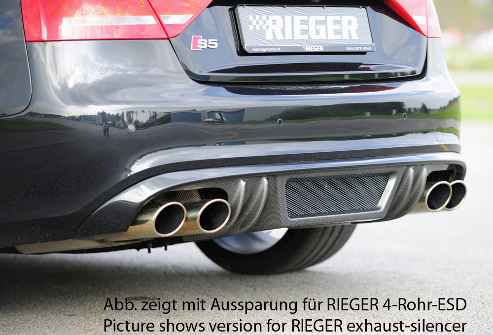 Carbon Look .Rieger Heckeinsatz  Audi A5 S5 Sportback 06.07-07.11 bis B8/B81 