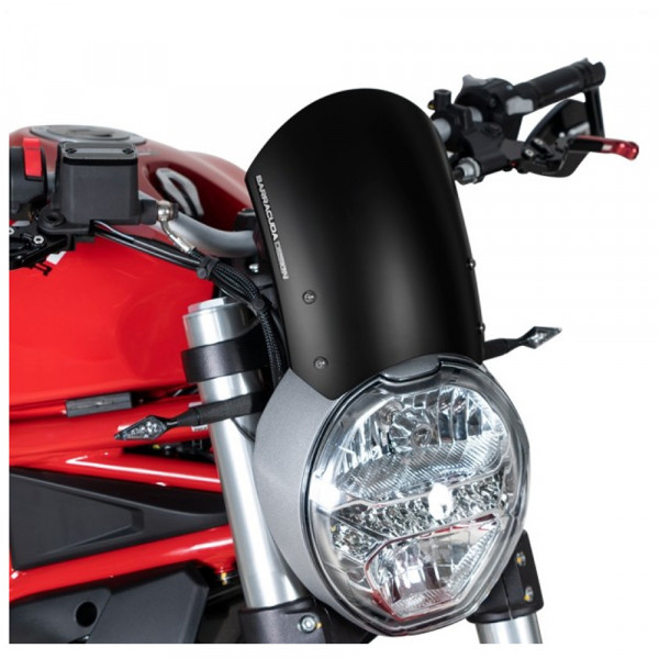 Barracuda Windschild Aerosport Aluminium Schwarz für Ducati Monster 796