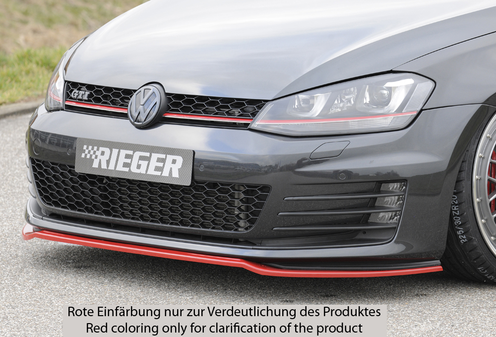 Rieger Spoilerschwert nur für GTI / GTD matt schwarz für VW Golf 7 GTD  3-tür. 06.13-12.16 (bis Facel, Frontansätze, Aerodynamik, Auto Tuning