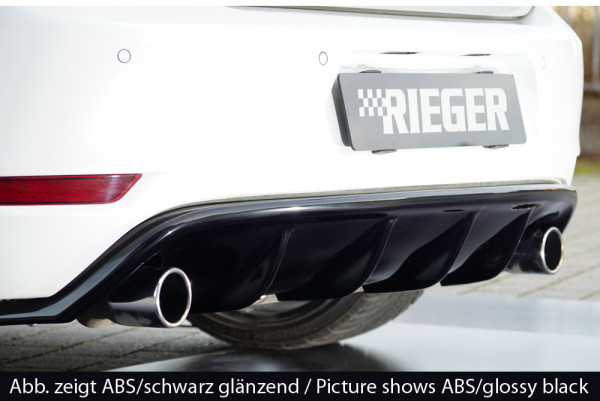 Rieger Heckeinsatz matt schwarz für VW Golf 6 GTI 5-tür.