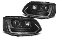 Scheinwerfer Röhrenlicht T6 Look schwarz passend für VW T5 2010-2015 Scheinwerfer Röhrenlicht T6 Look schwarz passend für VW T5 2010-2015