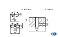 FOX Uni-Schalldämpfer oval zweiflutig aus Edelstahl – Variante 1 FOX Uni-Schalldämpfer oval zweiflutig aus Edelstahl – Variante 1