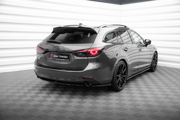 Mittlerer Diffusor Heck Ansatz Für Mazda 6 Mk3 Facelift Schwarz Hochglanz