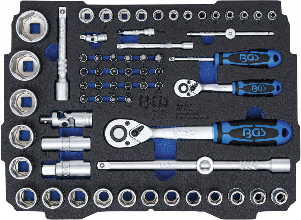 Schaumeinlage für Art. BOXSYS1 & 2: Steckschlüssel-Satz | 6,3 mm (1/4") / 12,5 mm (1/2") | BGS systa