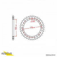 Kettenrad Stahl 43 Zähne Teilung 530 schwarz passend für Triumph Kettenrad Stahl 43 Zähne Teilung 530 schwarz passend für Triumph