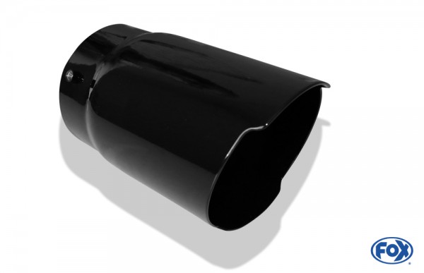 Cover black - 80mm Endrohrhülle mit Madenschrauben für Endrohr Ø70 - Länge: 150mm
