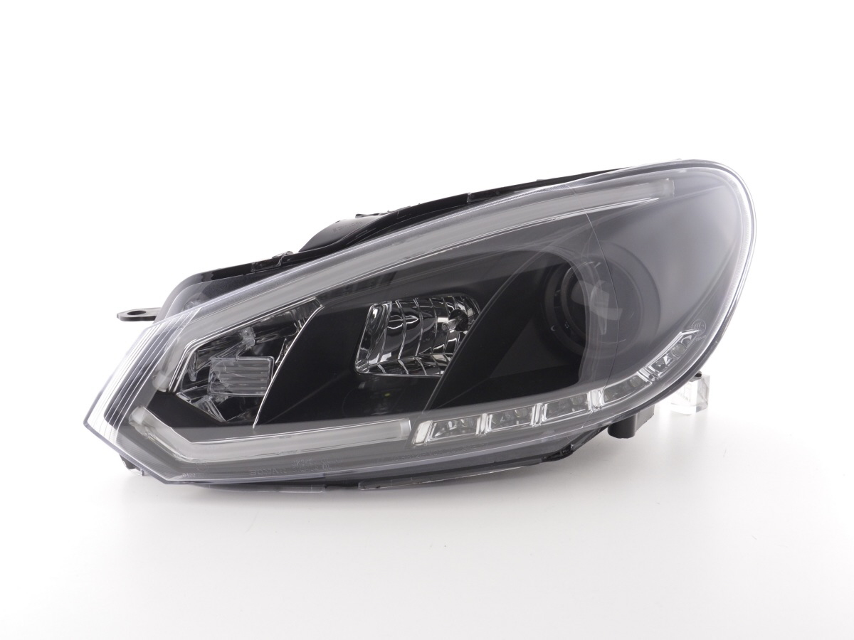 Scheinwerfer Set Daylight LED Tagfahrlicht VW Golf 6 Typ 1K 08- schwarz, Scheinwerfer, Fahrzeugbeleuchtung, Auto Tuning