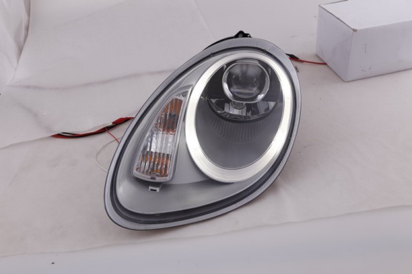 Scheinwerfer Set Xenon Daylight LED TFL-Optik Porsche Boxster Typ 987 Bj. 04-09 silber