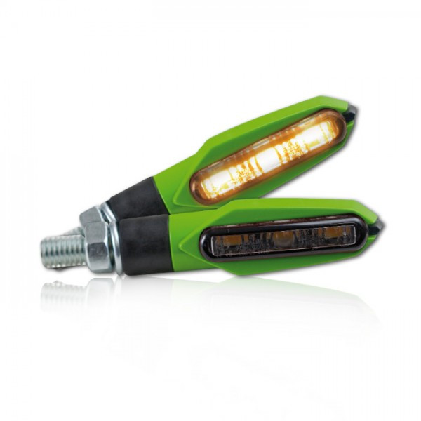 SMD-Blinker "Slight" | grün | M8 | getönt L51 x B14 x H21 mm | E-geprüft | Paar