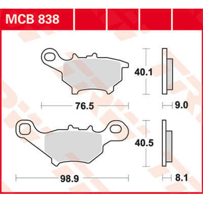 TRW Lucas Bremsbelag MCB838
