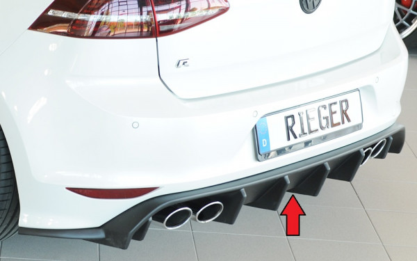 Rieger Heckeinsatz matt schwarz für VW Golf 7 R-Line 3-tür. 10.12-12.16 (bis Facelift)