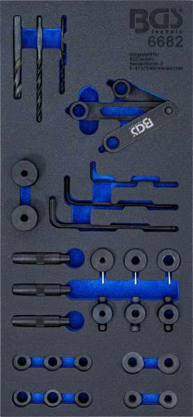 Werkstattwageneinlage 1/3: Zylinderkopf-Bohrlehren-Werkzeug-Satz 28-tlg.