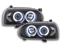 Angel Eyes CCFL Scheinwerfer Set schwarz passend für VW Golf 3 92-98 Angel Eyes CCFL Scheinwerfer Set schwarz passend für VW Golf 3 92-98