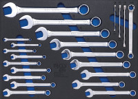 Werkstattwageneinlage 3/3: Maul-Ringschlüssel und E-Profil-Schlüssel | 22-tlg. Werkstattwageneinlage 3/3: Maul-Ringschlüssel und E-Profil-Schlüssel | 22-tlg.