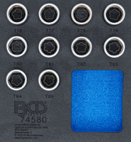 Werkstattwageneinlage 1/6: Felgenschloss-Werkzeug-Satz passend für Tesla – 10-tlg. Werkstattwageneinlage 1/6: Felgenschloss-Werkzeug-Satz passend für Tesla – 10-tlg.