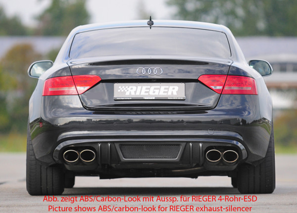 Rieger Heckeinsatz matt schwarz für Audi A5 (B8/B81) Sportback 06.07-07.11 (bis Facelift)