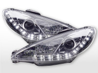 Scheinwerfer Set Daylight LED TFL-Optik Peugeot 206 98- chrom