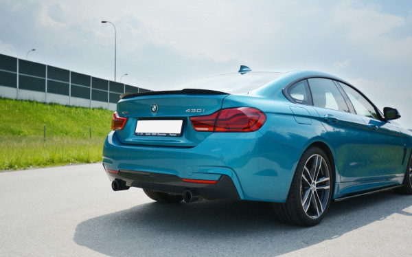 Spoiler CAP Für BMW 4er F36 GRAN COUPÉ Schwarz Hochglanz