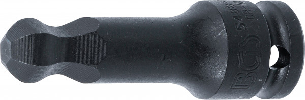 Kraft-Bit-Einsatz | Länge 75 mm | Antrieb Innenvierkant 12,5 mm (1/2") | Innensechskant mit Kugelkop