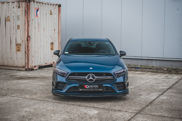 Front Ansatz V.2 Für Mercedes A35 AMG Aero W177 Schwarz Hochglanz