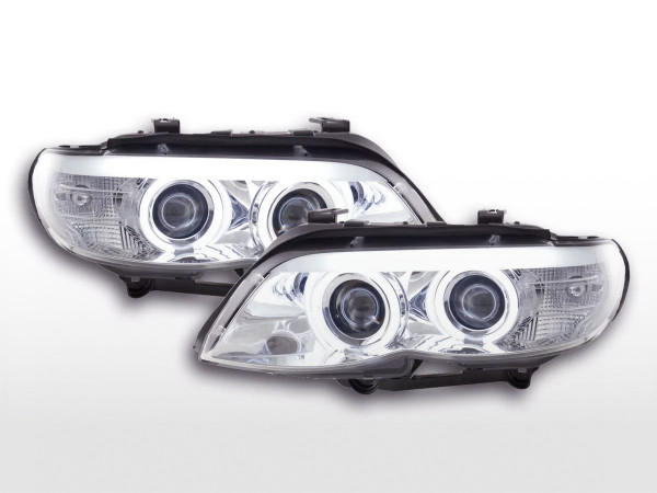 Scheinwerfer Set Xenon Daylight CCFL TFL-Optik BMW X5 E53 04-06 chrom
