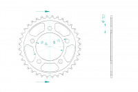 Kettenrad 36 Zähne Teilung 520 passend für Honda CMX300 Rebel 2021-2022 Kettenrad 36 Zähne Teilung 520 passend für Honda CMX300 Rebel 2021-2022