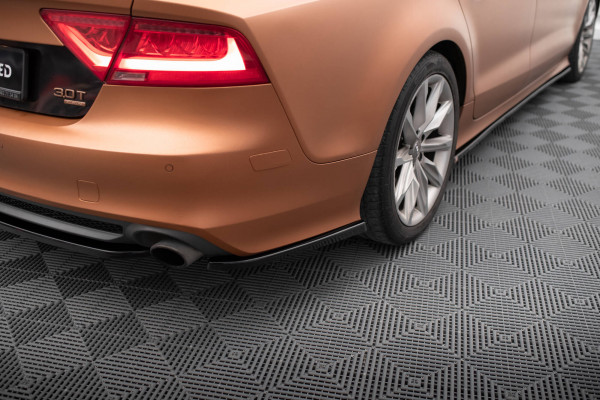 Heck Ansatz Flaps Diffusor V.2 Für Audi A7 S-Line C7 Schwarz Hochglanz