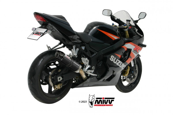 MIVV GP-C Edelstahl Schwarz mit Carbonendkappe passend für Suzuki GSX-R 600 2004-2005
