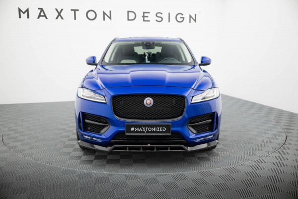 Front Ansatz Für Jaguar F-Pace R-Sport Mk1 Schwarz Hochglanz