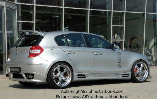 Rieger Seitenschweller rechts carbon look für BMW 1er E87 (187 / 1K2/1K4) 4-tür. 09.04-03.07 (bis