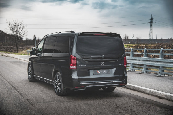 Heck Ansatz Flaps Diffusor V.2 Für Mercedes-Benz V-Klasse AMG-Line W447 Facelift Schwarz Hochglanz