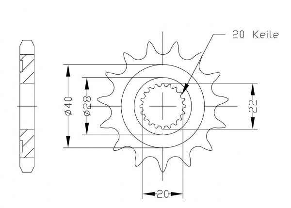 Ritzel 14 Zähne Teilung 428 passend für Generic Trigger 125 SM