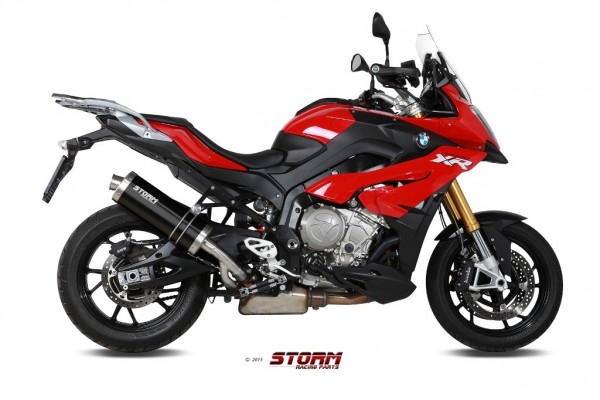 Storm Black SLIP-ON OVAL Edelstahl Für BMW S 1000 XR 15-