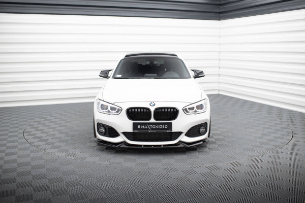 Front Ansatz V.5 Für BMW 1er M-Paket / M140i F20 Facelift Schwarz Hochglanz