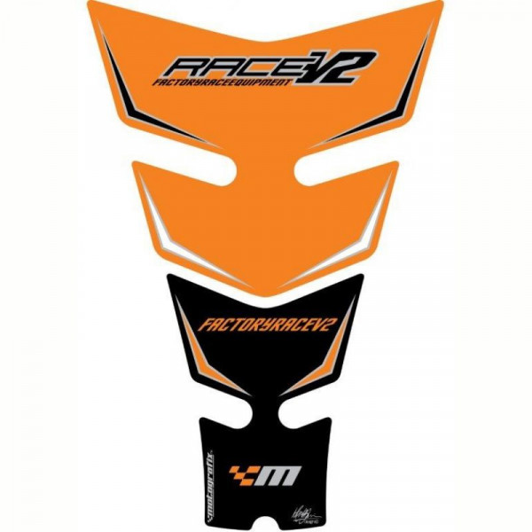 Motografix KTM Race V2 Orange / Black Factory 3D Gel Tank Pad Protector