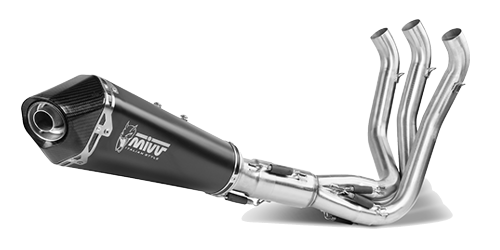 MIVV Delta Race Komplettanlage Edelstahl Schwarz passend für Triumph Trident 660