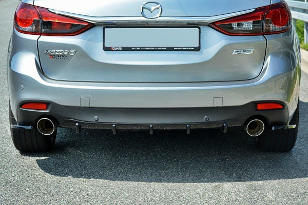 Diffusor Heck Ansatz Für Mazda 6 GJ (Mk3) Schwarz Hochglanz