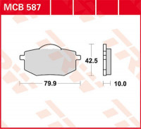 TRW Scheibenbremsbeläge MCB587 passend für Yamaha XV 535 TRW Scheibenbremsbeläge MCB587 passend für Yamaha XV 535