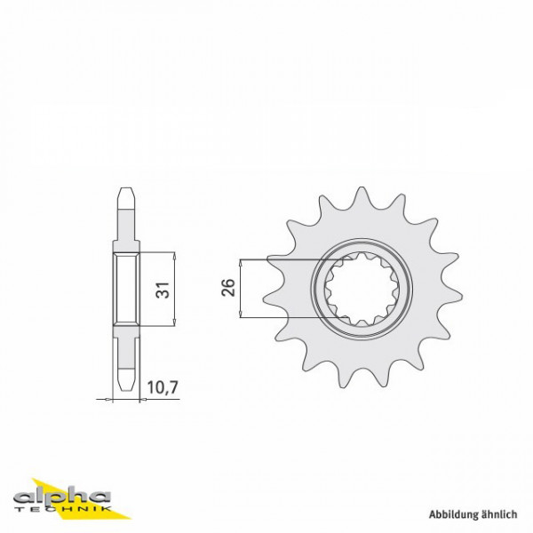 Ritzel 15 Zähne Teilung 525