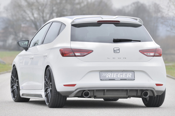 Rieger Heckschürzenansatz carbon look für Seat Leon (5F) 5-tür. 10.12-12.16 (bis Facelift)