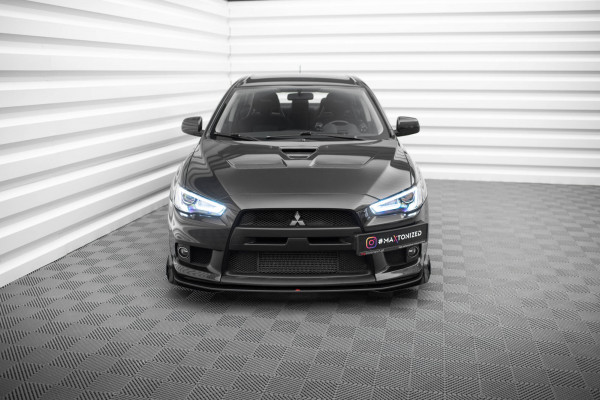 Street Pro Front Ansatz Für +Flaps Für + Flaps Mitsubishi Lancer EVO X Schwarz Hochglanz