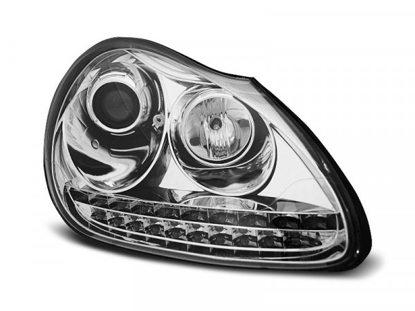 Xenon Scheinwerfer Tageslicht chrom passend für Porsche Cayenne 02-06