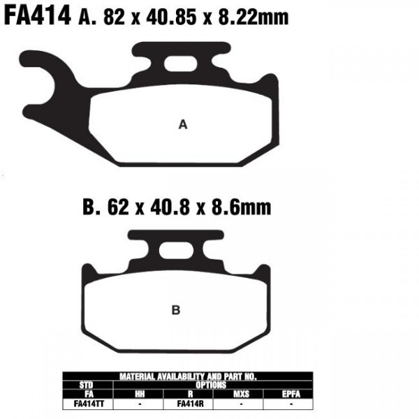 EBC FA414 TT Bremsbeläge passend für Suzuki ATV Modelle