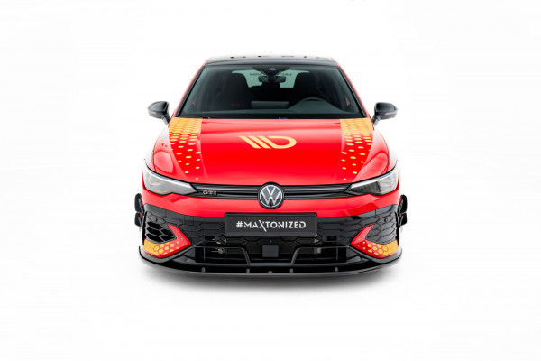 Front Ansatz V.2 Für Volkswagen Golf GTI Clubsport Mk8 Facelift Schwarz Hochglanz