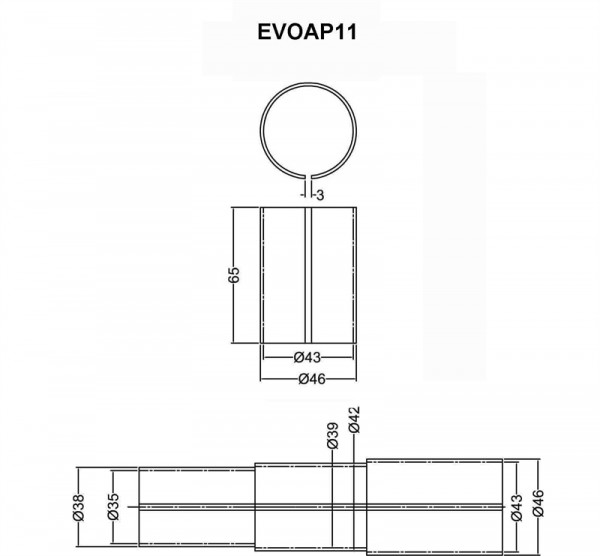 TA Technix Auspuff-Anschlussadapter 42mm