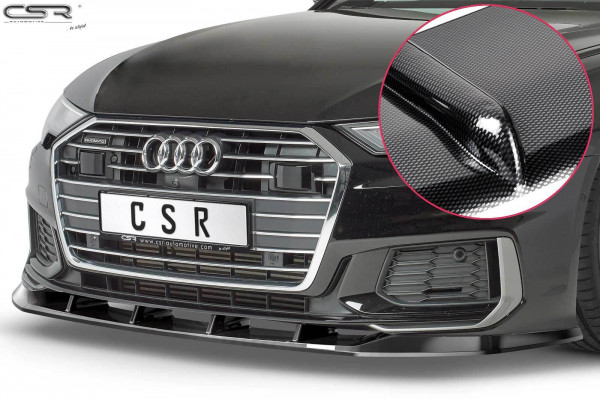 Cup-Spoilerlippe mit ABE für Audi A6 C8 4K S-Line / S6 C8 4K CSL413-C Carbon Look Hochglanz