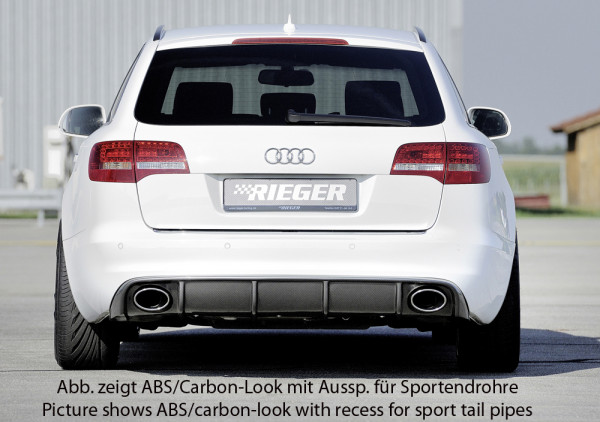 Rieger Heckeinsatz glanz schwarz für Audi A6 (4F) Avant 10.08-08.11 (ab Facelift)