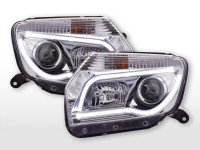 Scheinwerfer Set Daylight LED TFL-Optik passend für Dacia Duster 10-13 chrom Scheinwerfer Set Daylight LED TFL-Optik passend für Dacia Duster 10-13 chrom