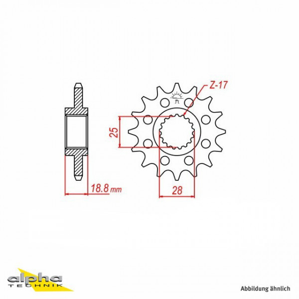 Ritzel 16 Zähne Teilung 520