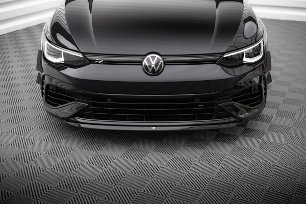 Front Ansatz V.7 Für Volkswagen Golf R Mk8 Schwarz Hochglanz